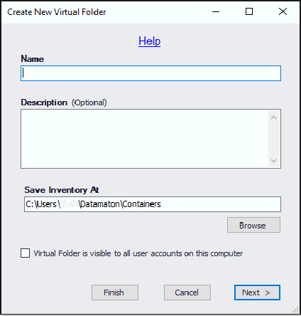New Virtual Folder Screen