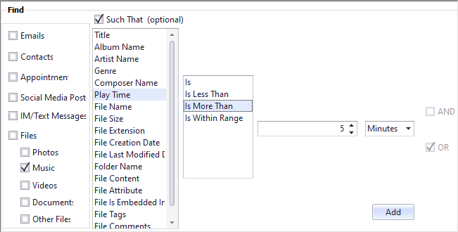 Properties you can use to search for audio and video files using Knit