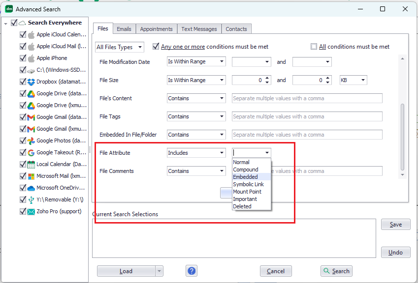 Find files inside ZIP files or emails