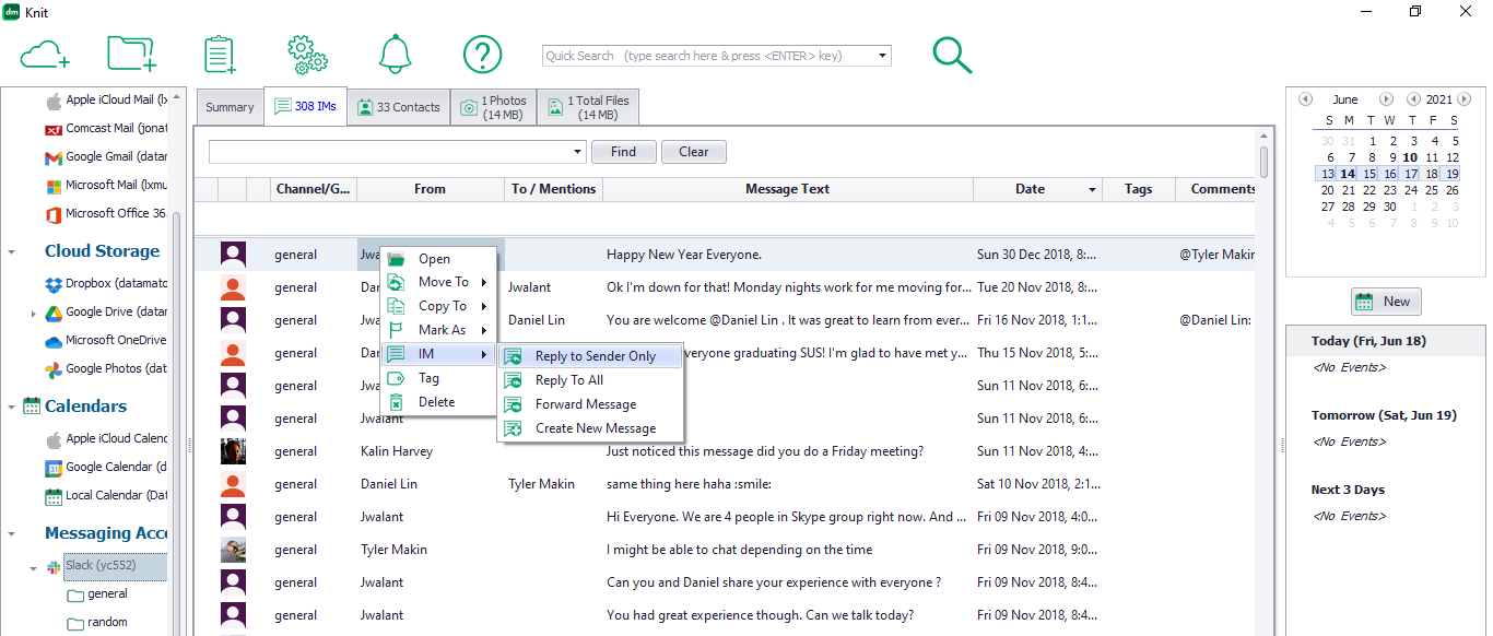 Create, reply or forward text messages with Knit