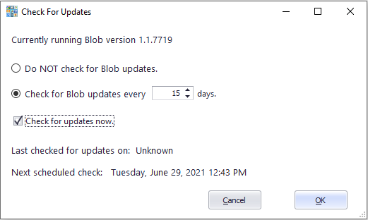 Update Blob now