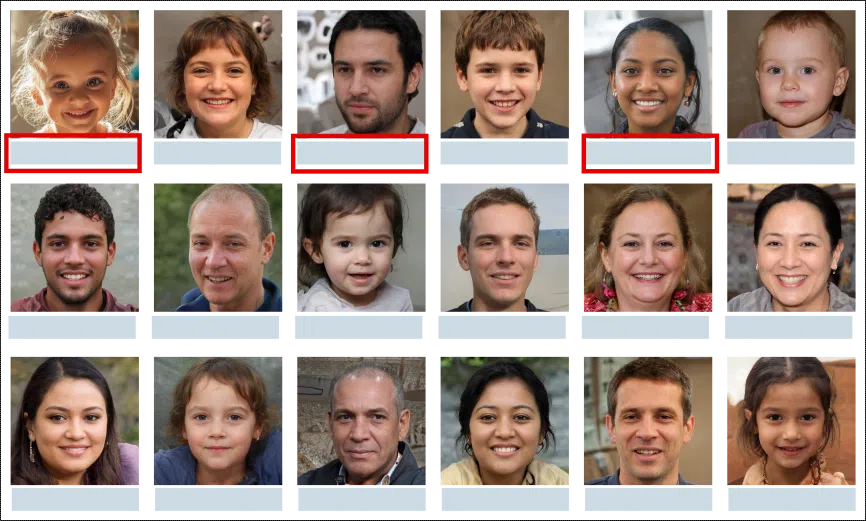 Assign name to displayed faces