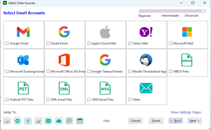 Tell Knit to index your web based email accounts